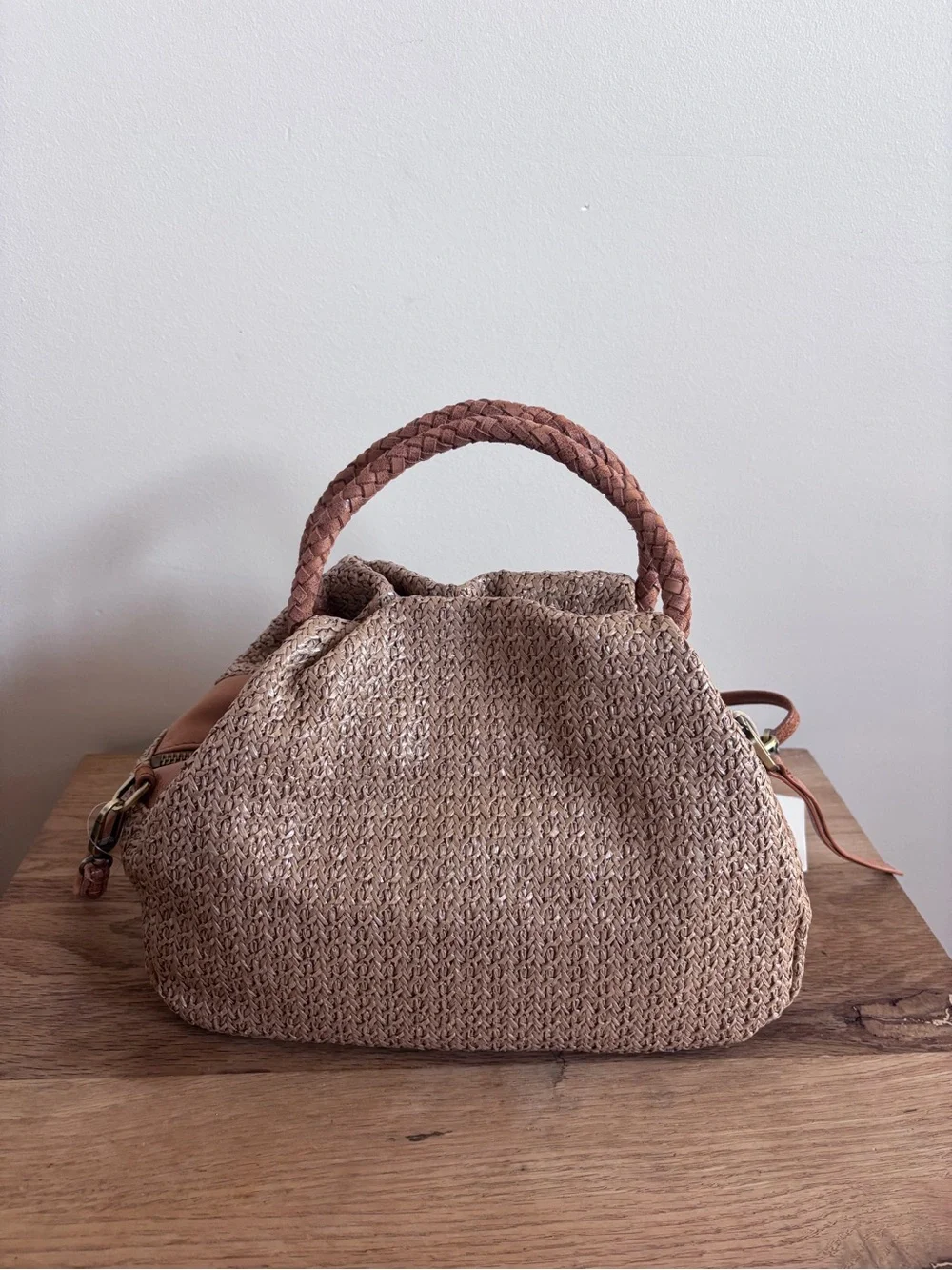 NWT HOBO Darling Small Satchel Crossbody Bag Purse - Meadow Woven Straw - Picture 10 of 14